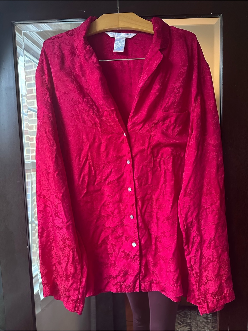 AUGUST SILK red, silk sleep top
